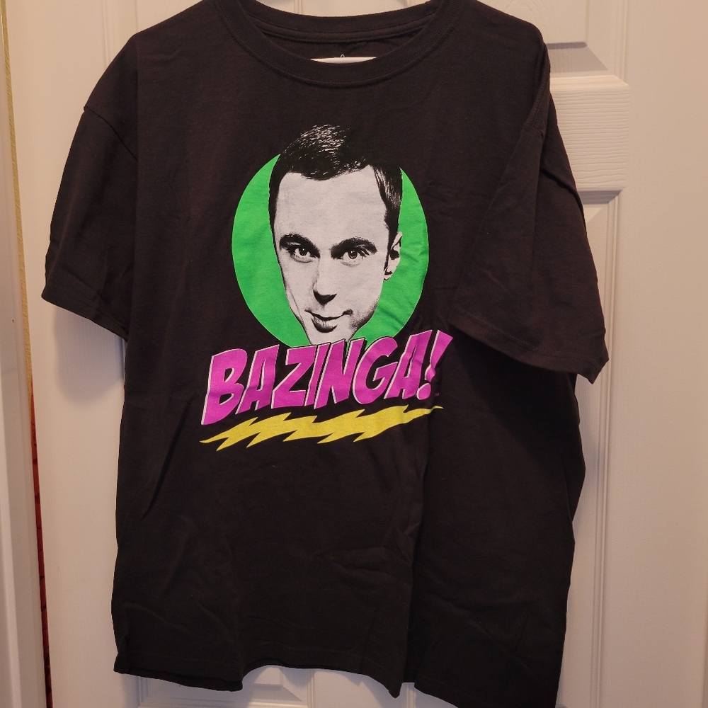 The Big Bang Theory Bazinga! Sheldon Men’s T-shirt Size Large - Ripple Junction